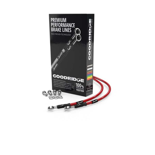 Goodridge 90-96 Kawasaki GPZ900R A7-A8 Red Front SS Brake Lines For Discount