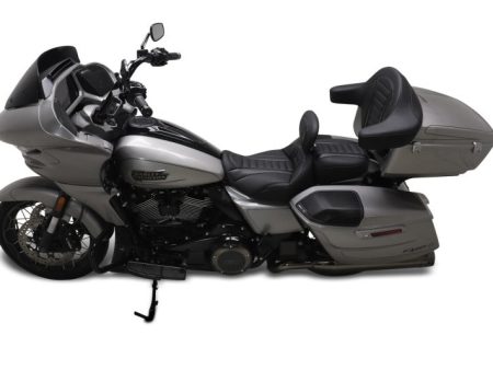 Mustang 23-24 HD CVO Rd Glide(ST), 2024 Rd Glide and Str Glide Touring Solo Seat - Black Gray Stitch Online Sale