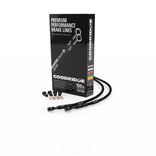 Goodridge 98-99 Kawasaki ZX9R C1-C2 Black Rear SS Brake Lines w Black Fittings Fashion