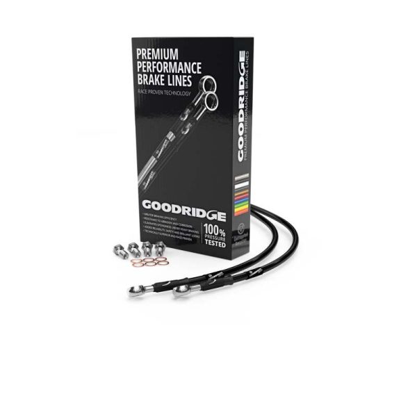 Goodridge 85-88 Honda XBR500 Black Front SS Brake Lines For Cheap