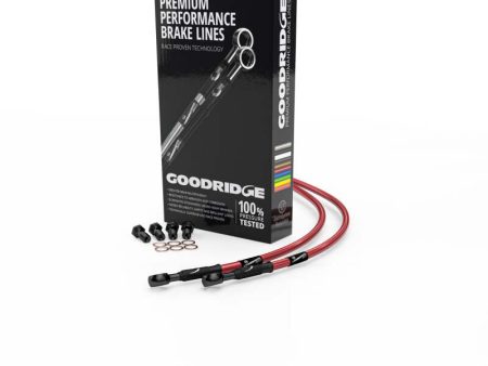 Goodridge 00-03 Honda CBR900R Y-R3 Red Race Front SS Brake Lines w Black Fittings For Discount