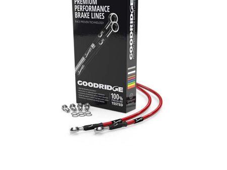 Goodridge 90-96 Kawasaki GPZ900R A7-A8 Red Rear SS Brake Lines Online Hot Sale