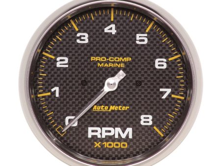 AutoMeter Marine Carbon Fiber 5in In-Dash Tachometer 0-8000 RPM Online Sale