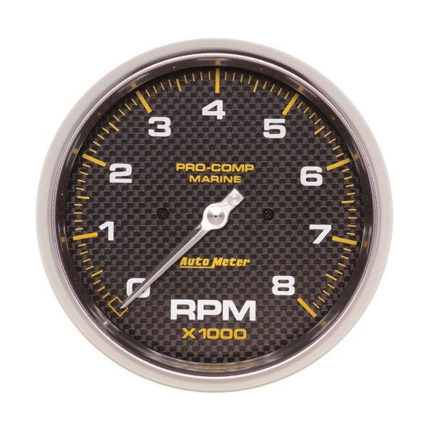 AutoMeter Marine Carbon Fiber 5in In-Dash Tachometer 0-8000 RPM Online Sale