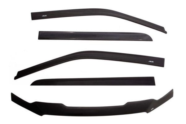 AVS 07-14 Toyota FJ Cruiser Ventvisor & Aeroskin Deflector Combo Kit - Matte Black Cheap