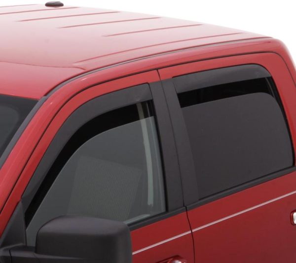 AVS 09-18 Dodge RAM 1500 Crew Cab Ventvisor Low Profile In-Channel Deflectors 4pc - Smoke For Discount