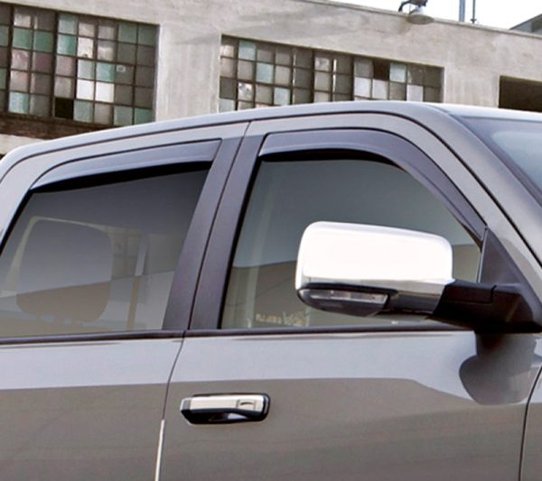 AVS 09-18 Dodge RAM 1500 Crew Cab Ventvisor Low Profile In-Channel Deflectors 4pc - Smoke For Discount