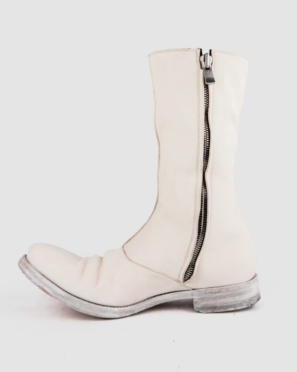 AAEB03 side zip tall boots - Ivory White Online now