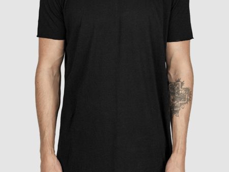 Scar stitch detail cotton tshirt black Online Sale