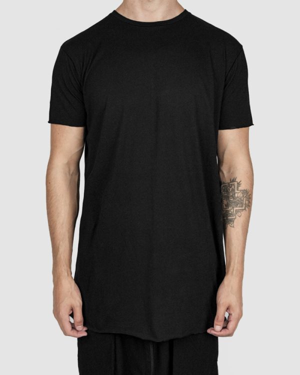 Scar stitch detail cotton tshirt black Online Sale