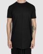 Scar stitch detail cotton tshirt black Online Sale