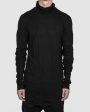 High collar lightweight jersey crinkled black Hot on Sale