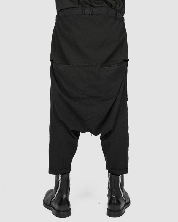 Baggy lightweight cotton trousers black For Sale