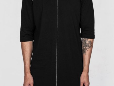 Scar stitched cross tshirt black For Sale