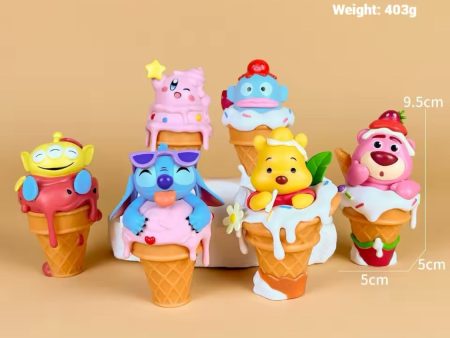 Paquete 6 Piezas Cono de Helado (Stitch, Kirby, Winnie Pooh, Lotso, Marciano Toy Story) PVC ZEB-202 on Sale