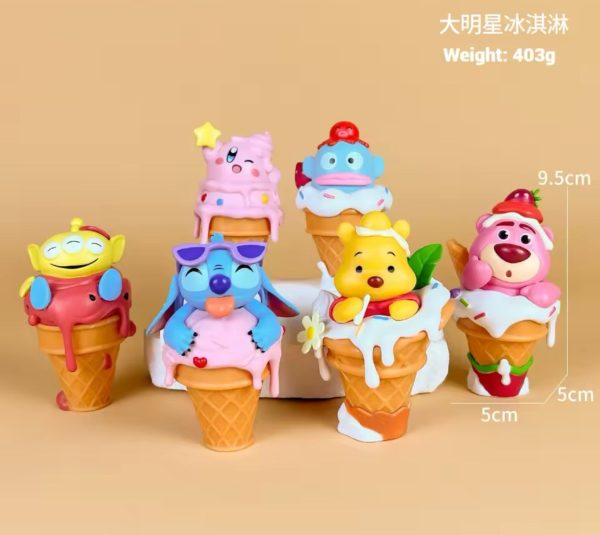 Paquete 6 Piezas Cono de Helado (Stitch, Kirby, Winnie Pooh, Lotso, Marciano Toy Story) PVC ZEB-202 on Sale