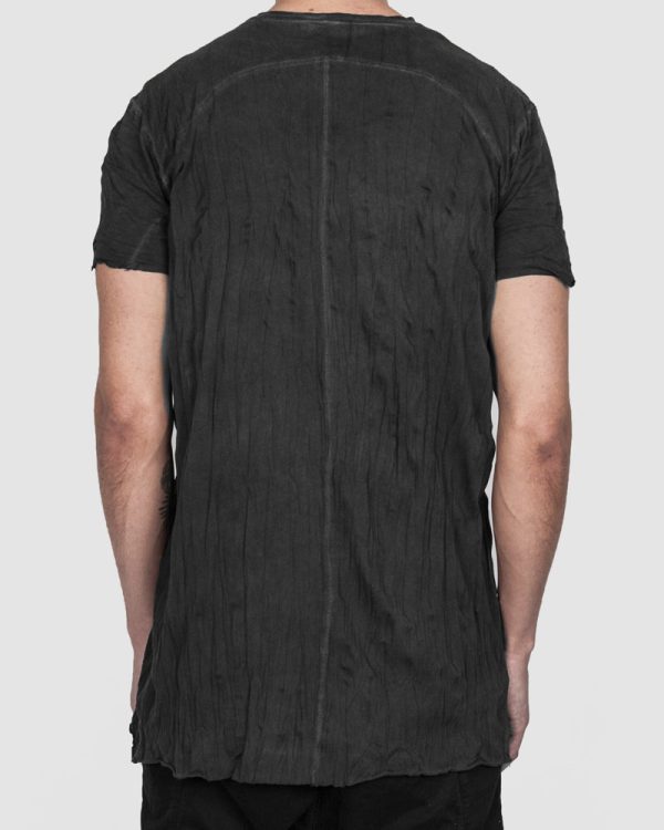 Scar stitch detail cotton tshirt crinkled graphite Hot on Sale