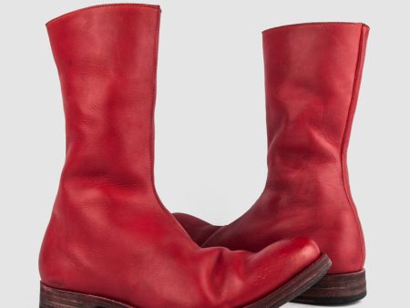 AAEB03 side zip tall boots - Chili Red on Sale