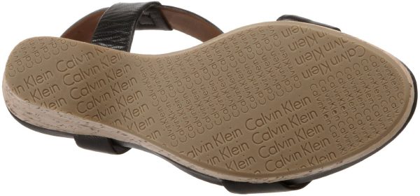 Calvin Klein Nikole Wedge Sandal,Black (Women) Hot on Sale