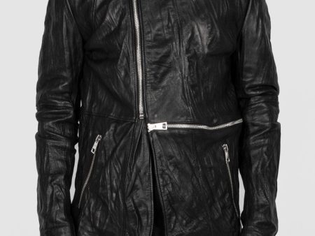 Zip leather jacket Hot on Sale