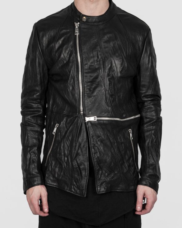 Zip leather jacket Hot on Sale