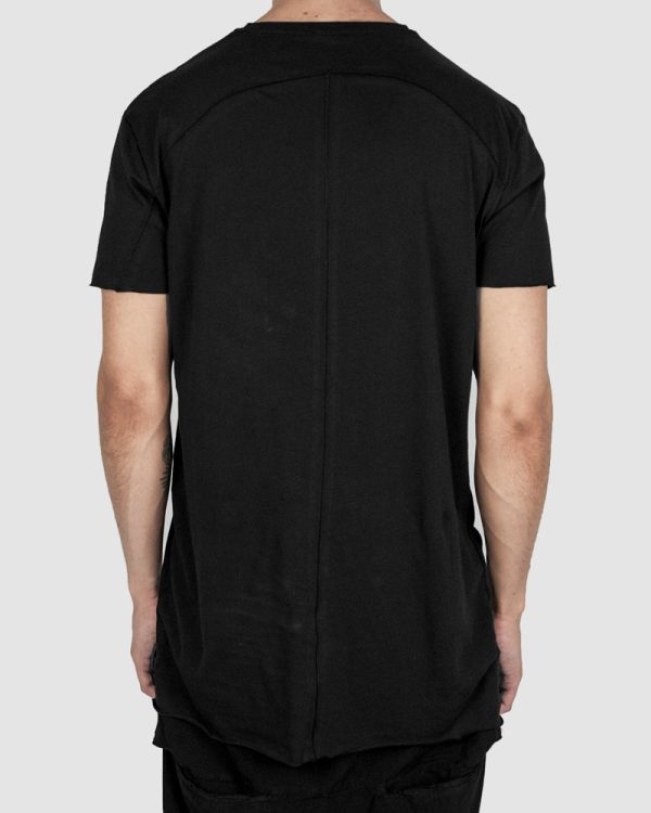 Scar stitch detail cotton tshirt black Online Sale