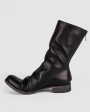 AAEB01 back zip tall boots - Jet Black For Sale