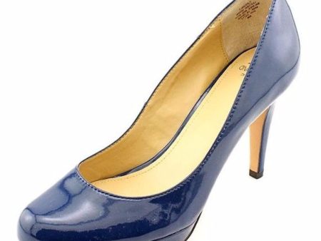 Circa Joan & David Pearly Patent Platform Pump,Light Navy (Women) on Sale