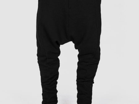 Low crotch jersey trousers black For Discount