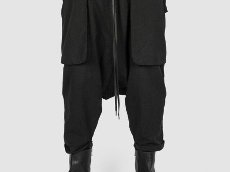 Baggy lightweight cotton trousers black For Sale