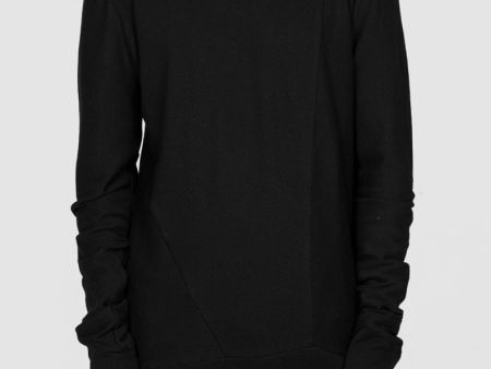 Cotton rib sweatshirt black Discount