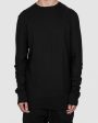 Cotton rib sweatshirt black Discount