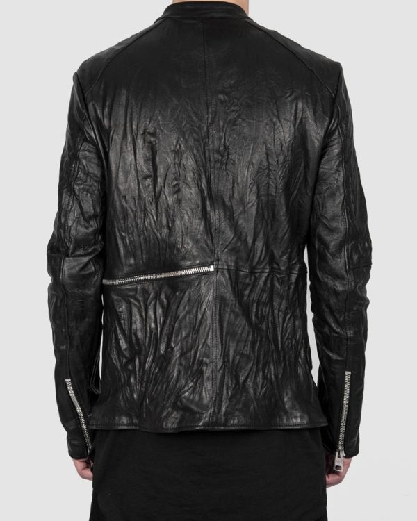 Zip leather jacket Hot on Sale