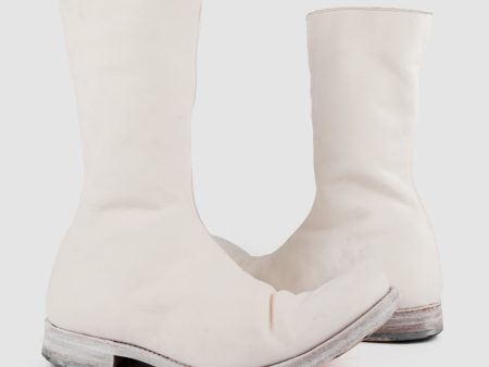 AAEB03 side zip tall boots - Ivory White Online now