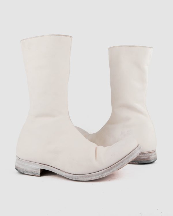 AAEB03 side zip tall boots - Ivory White Online now