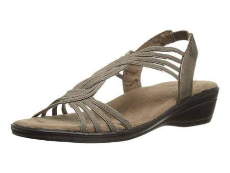 Easy Street Women s Natara Flat Sandal, Pewter (Women) Discount