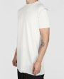 Scar stitch detail cotton tshirt white For Discount