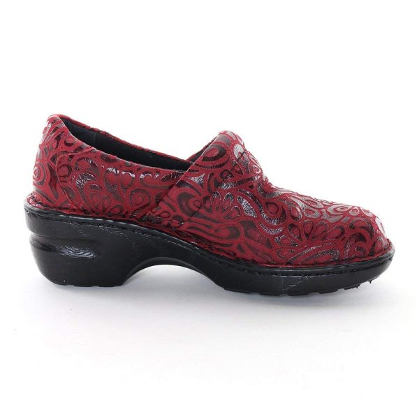 B.O.C Born Concept Womens Margaret Red Tooled F G Clog (US 9 M) Online Sale