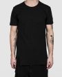 Asymmetric real cut tshirt black Fashion