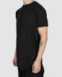 Scar stitch detail cotton tshirt black Online Sale