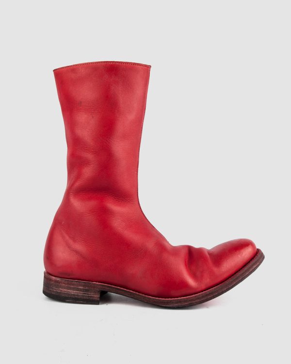 AAEB03 side zip tall boots - Chili Red on Sale