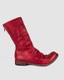 AAEB01 back zip tall boots - Chili Red Fashion