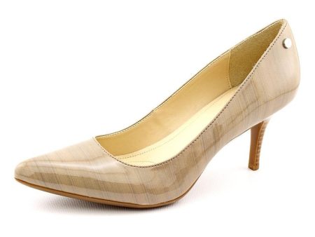 Calvin Klein Ashley Patent Leather Pump, Beige (Women) Online now