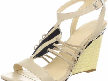 Calvin Klein Marion Shiny S Nappa Wedge Sandal, Oatmeal (Women) Online Sale