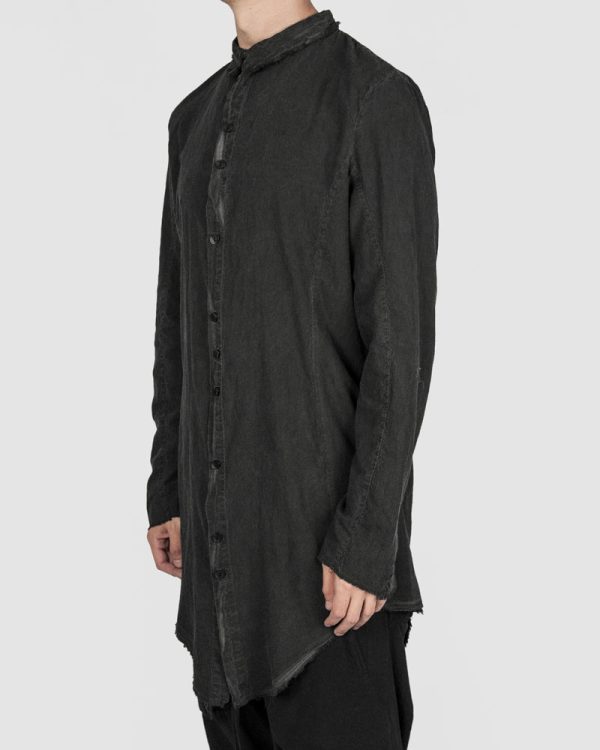 Elongated cotton shirt graphite Online Sale