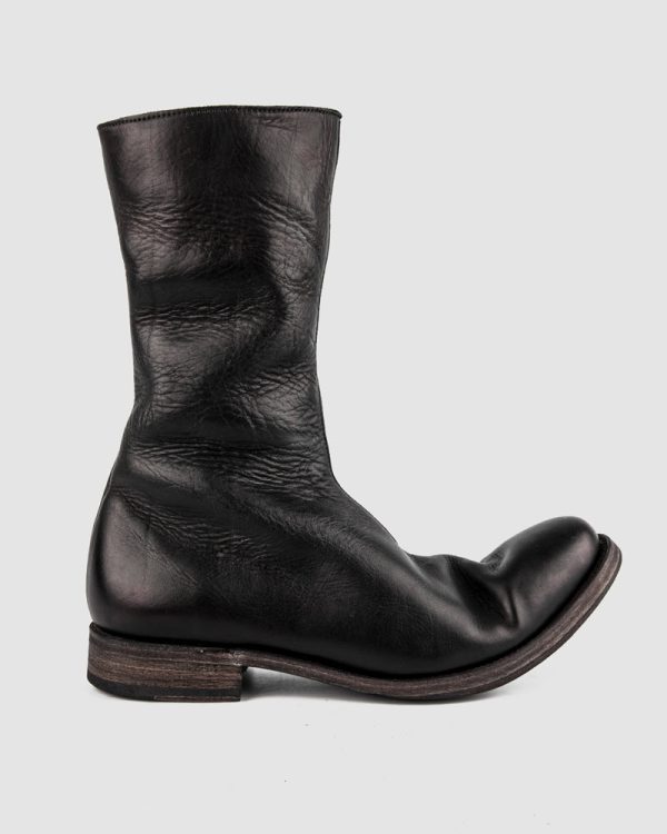 AAEB03 side zip tall boots - Jet Black For Cheap