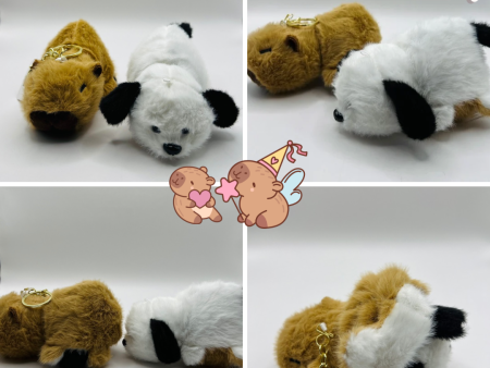 Capibara y Perro Peluche Llavero Reversible 2 en 1 Supply