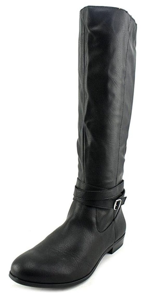 Style & Co. Fridaa Round Toe Mid-Calf Riding Boots, Black (Women) on Sale