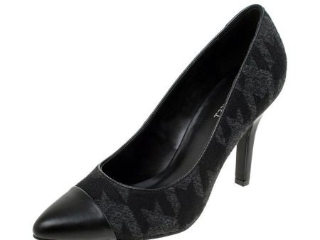 GIMMEL Pointed Toe Charcoal Black Fabric Pumps (Women) For Sale