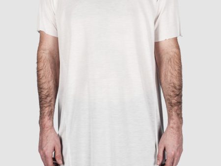 Wide tencel tee white For Cheap